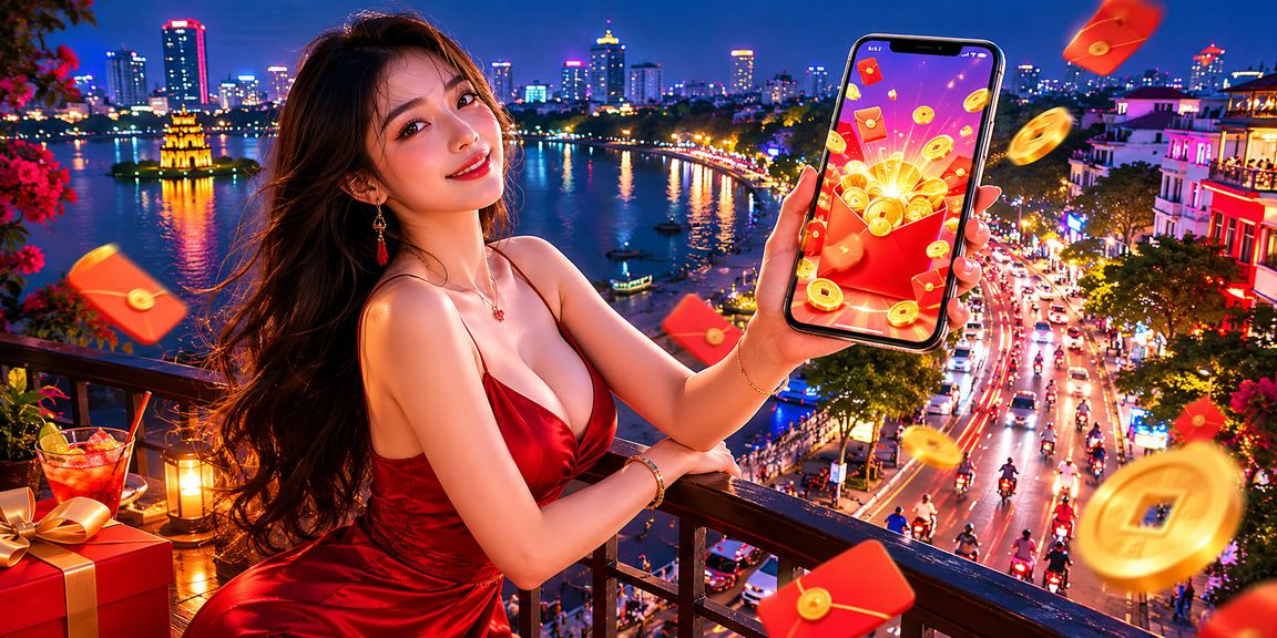 Người chơi nhận phong bao đỏ thưởng neon tại Hà Nội trong không khí lễ hội cao cấp