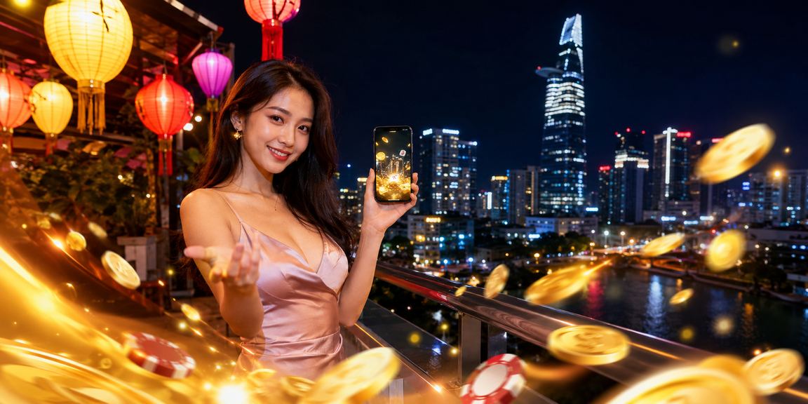 Người dùng chơi bài trực tuyến bên ánh đèn lồng tại TP Hồ Chí Minh